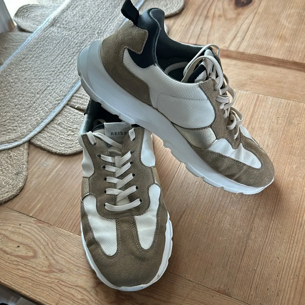 Reiss Beige and White Women's Sneakers
